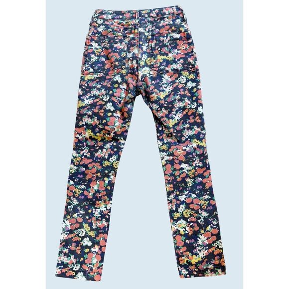 ANTHROPOLOGIE / Maeve Gardenia Floral High Rise Straight Leg Jeans Size 27 - Picture 5 of 8